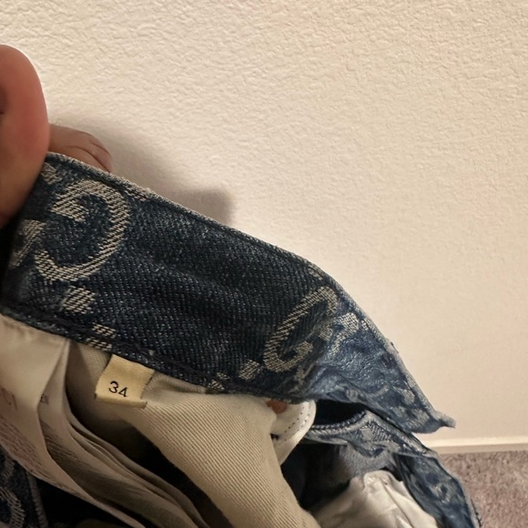 Authentic Gucci Denim Jeans with All-Over GG Monogram in Blue - Picture 5 of 5